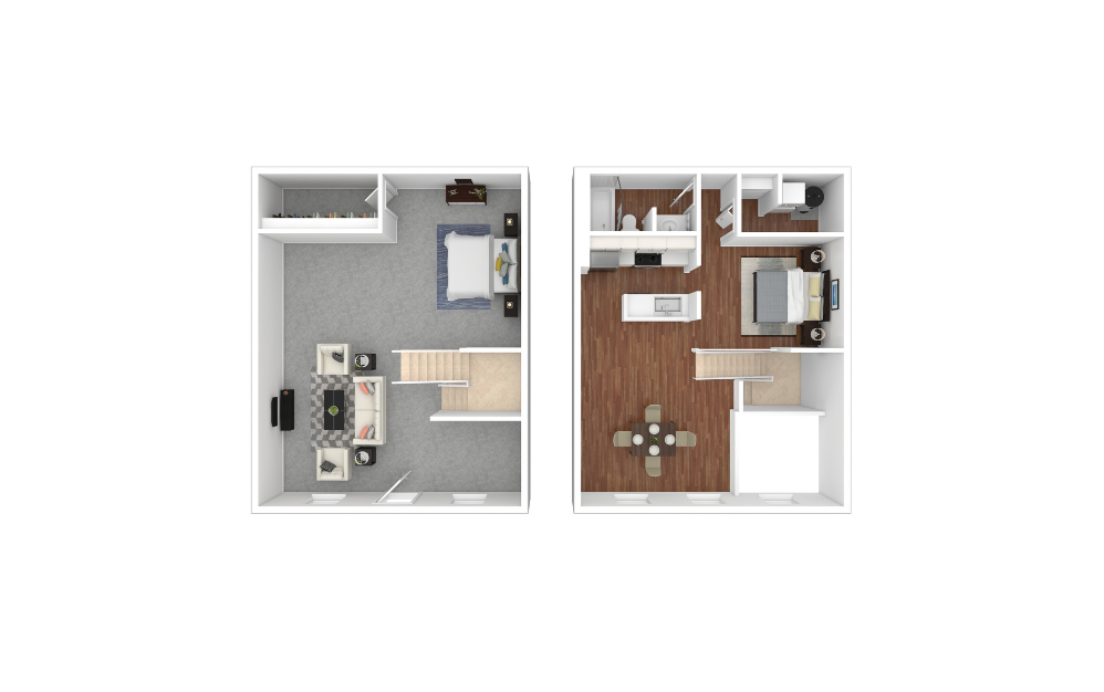 Floor plan for 1 bed, 1 bath, 1700 sqft